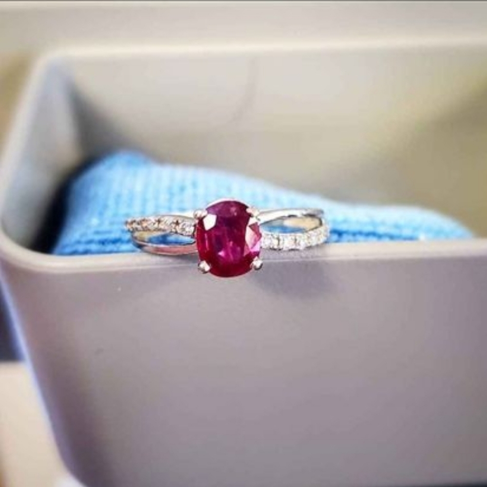 Ruby Ring With Diamond Accents - image 6